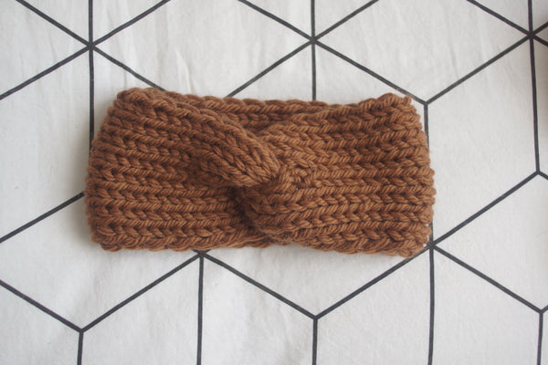 Headband twisté caramel