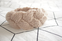 Headband tressé beige clair